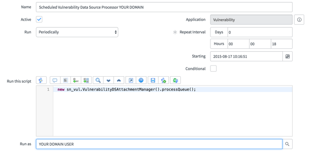 Domain scheduled job form.