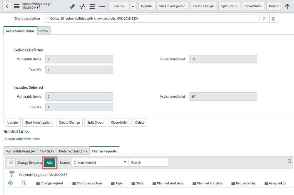 Add button on task record.