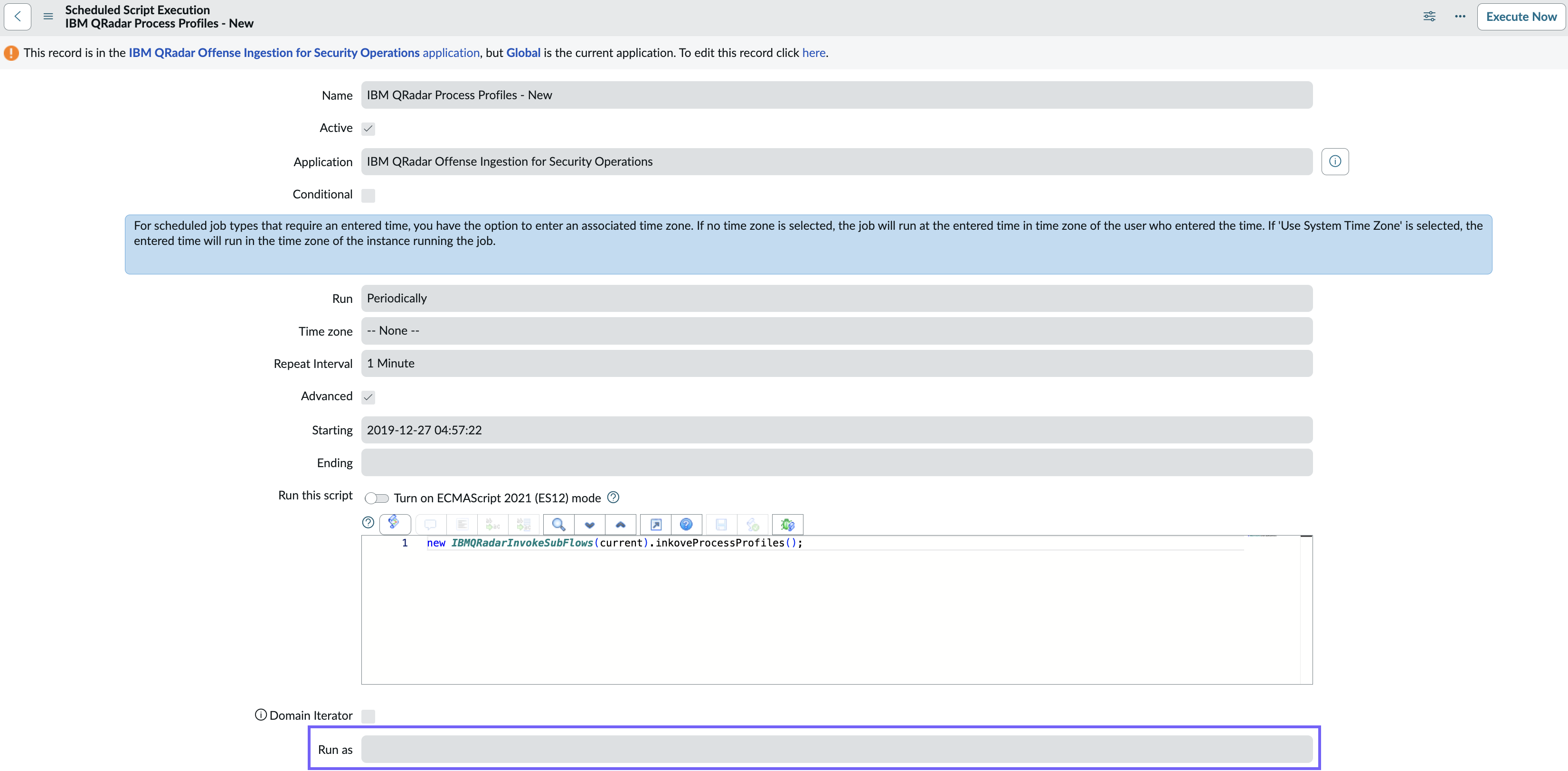 Trabalho da fila de pesquisa de processos do IBM QRadar