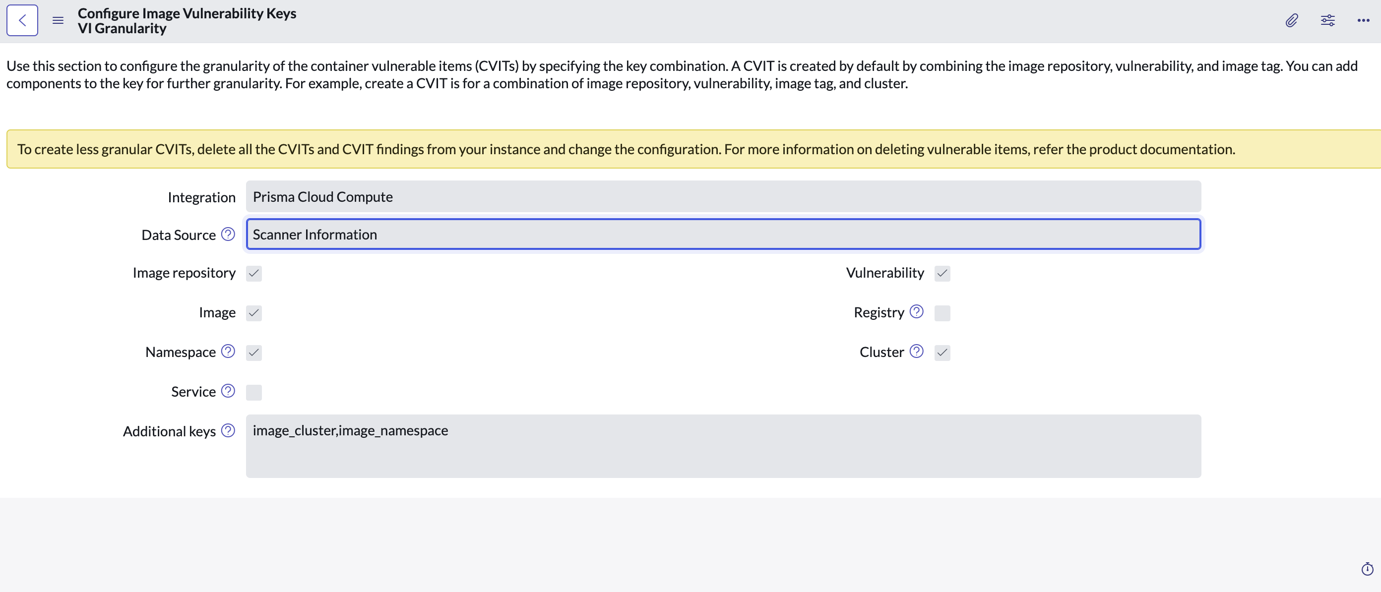 Configure CVIT granularity