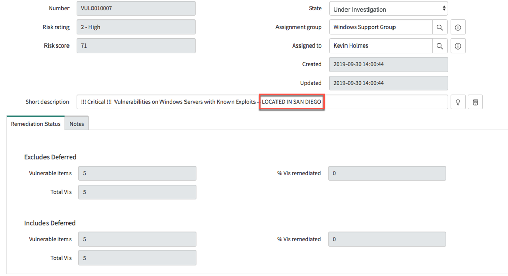 New Task after split with short description updated and confirmation message.