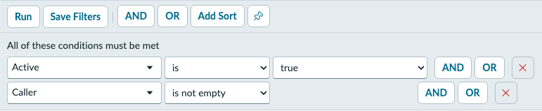 Example AND condition in List v2