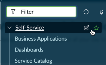 All menu with buttons displayed only with hover.