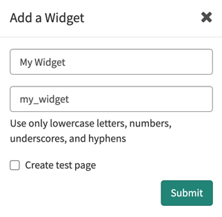 Create a new widget