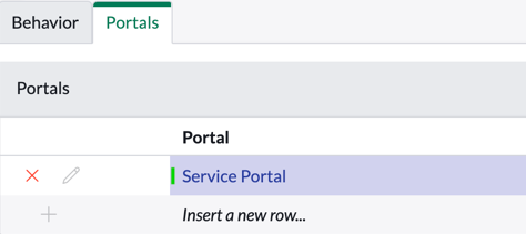 Portals section in the Announcement form.