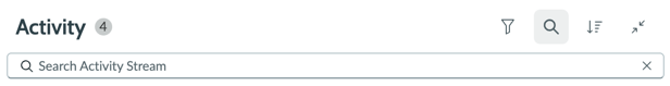 Search Activity Stream field