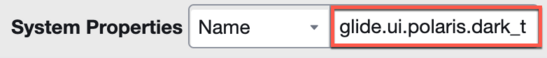 System properties list search bar.