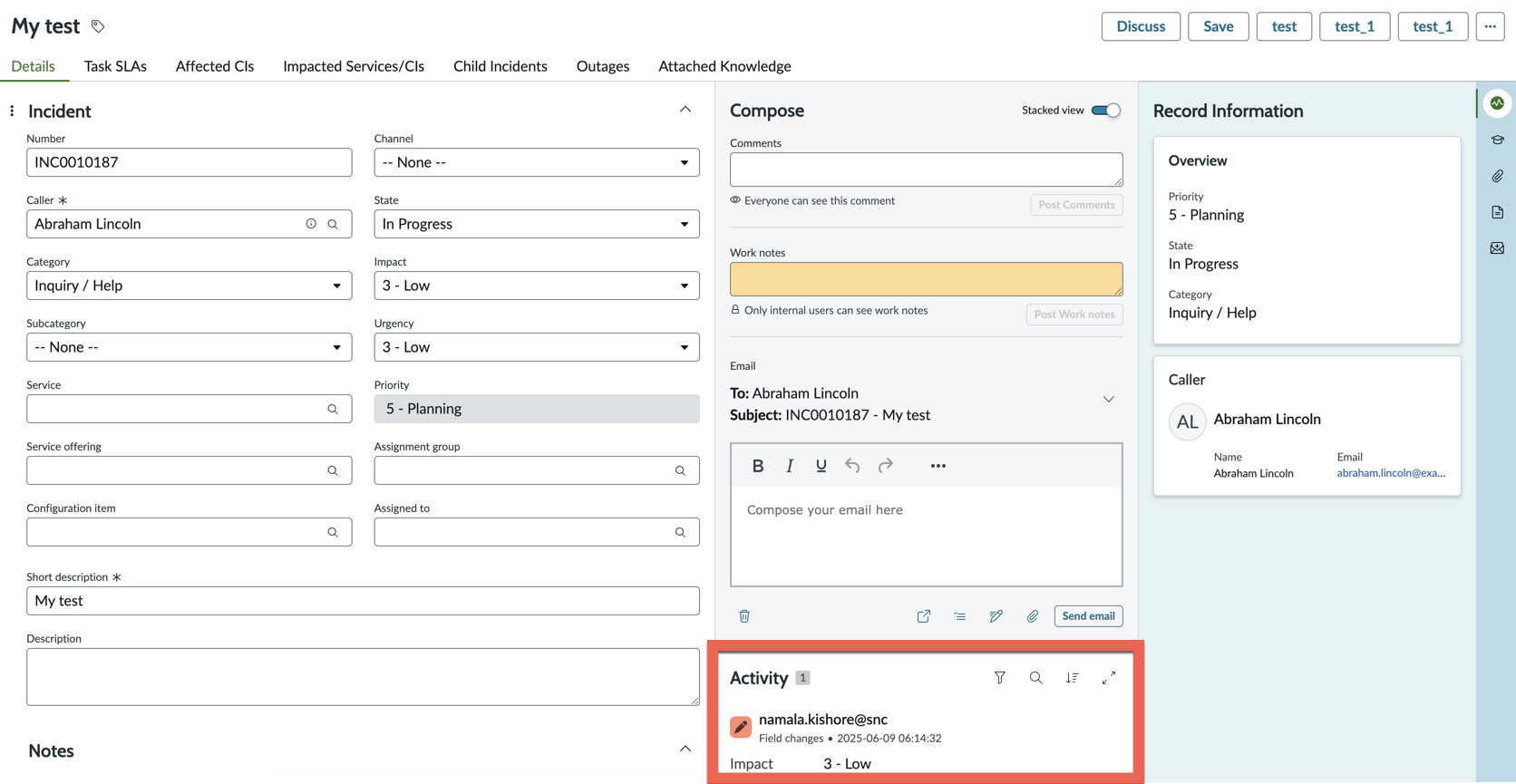Activity stream on a Configurable Workspace record