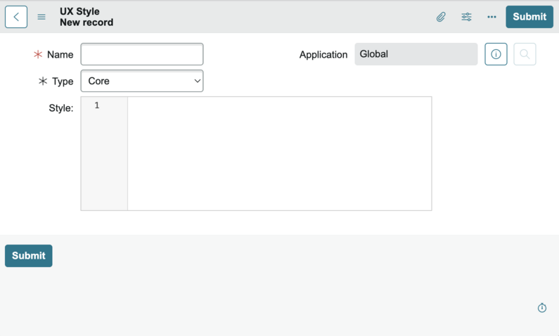 UX Style form.