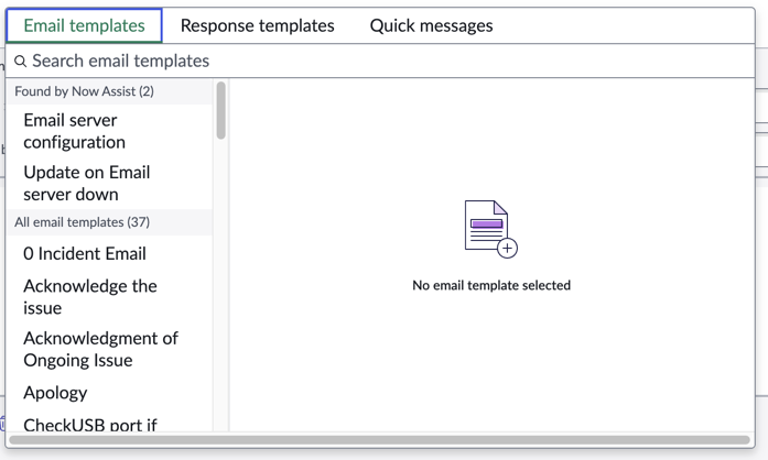 Apply templates modal