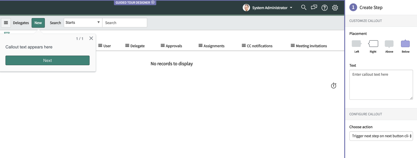 Create Step Page