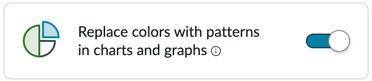 Replace colors with patterns in charts and graphs accessibility preference.