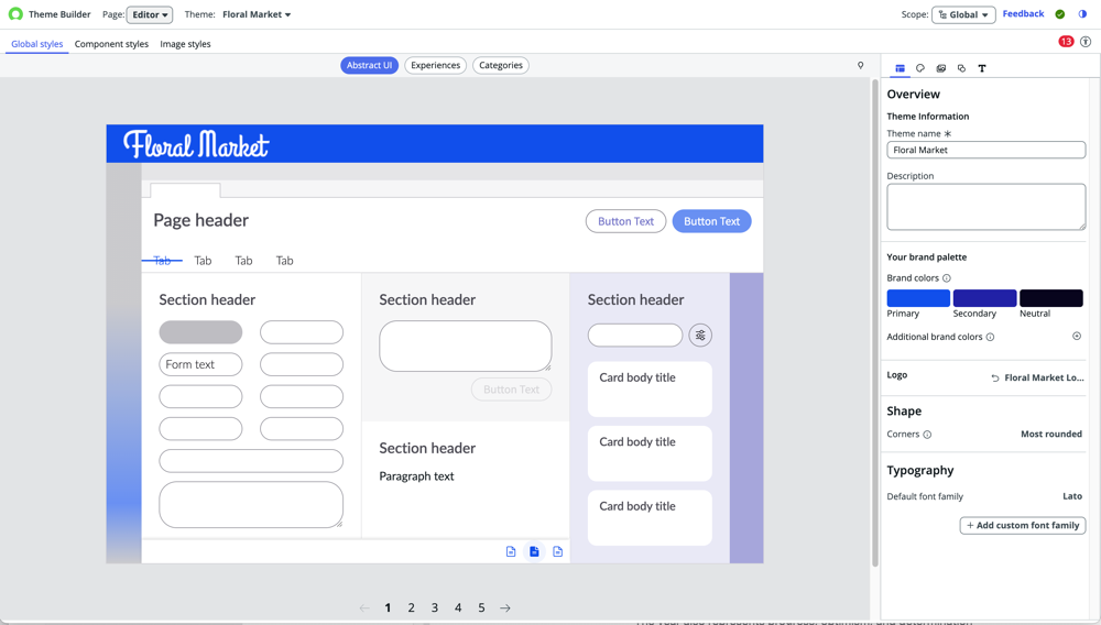 Example view of the Editor page.