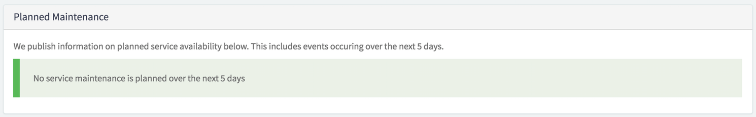 Planned Maintenance widget