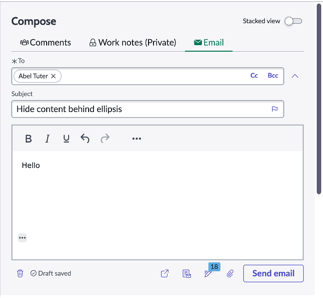 Collapsed content behind and ellipsis