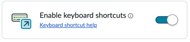 Enable keyboard shortcuts accessibility preference.