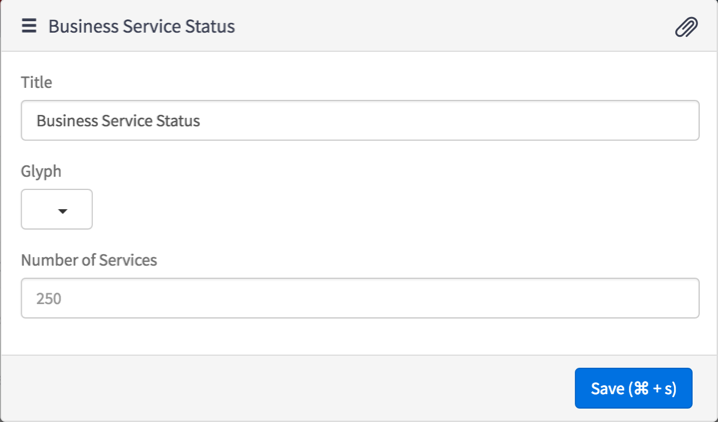 Instance options for the Business Service Status widget, which include the option to limit the number of services shown