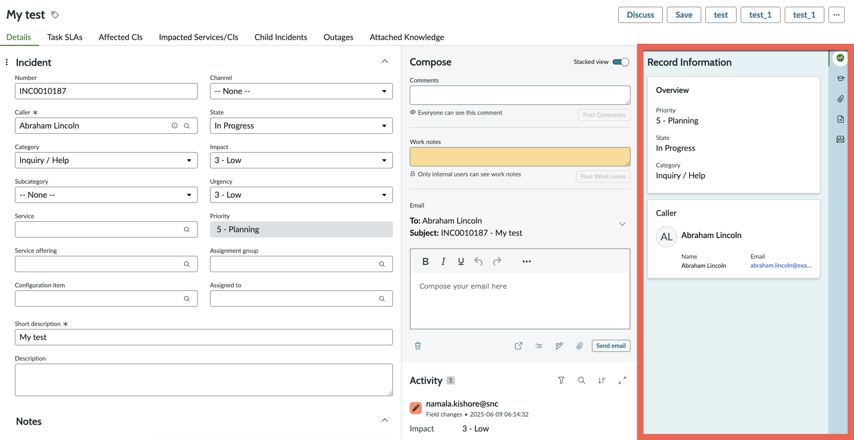 Tabs sidebar on a Configurable Workspace record