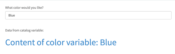 変数への入力が埋め込みウィジェットに表示されます。