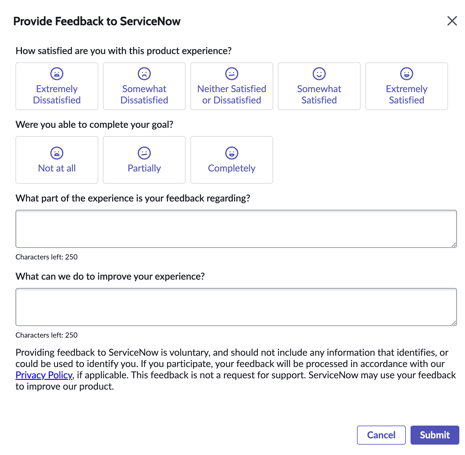 顧客フィードバックを ServiceNow に提供する