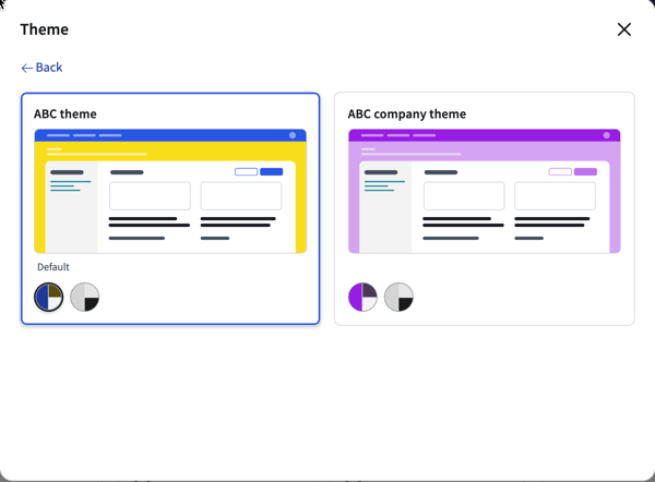 Theme choices within the Theme user preference.