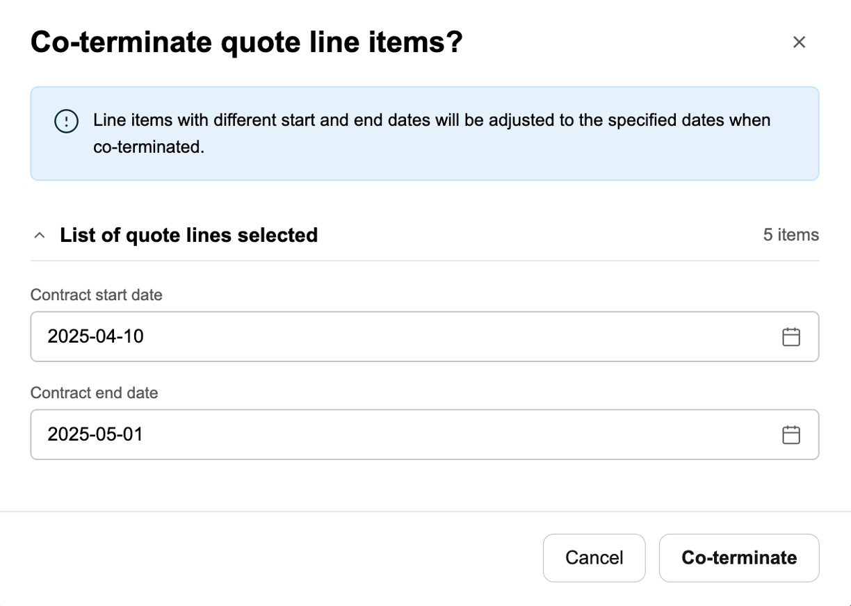 Co-terminate option.