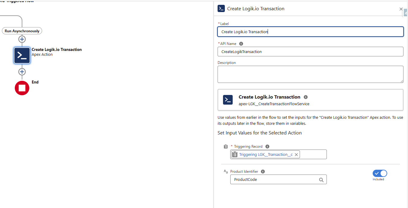 Create transaction screen