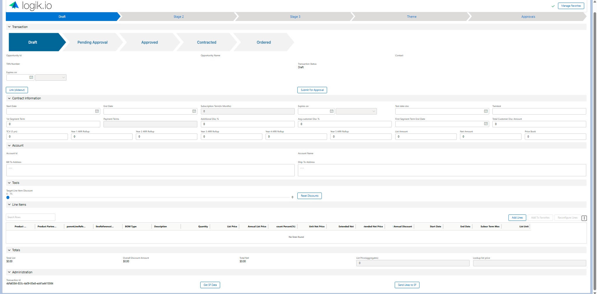 Transaction Manager: layouts