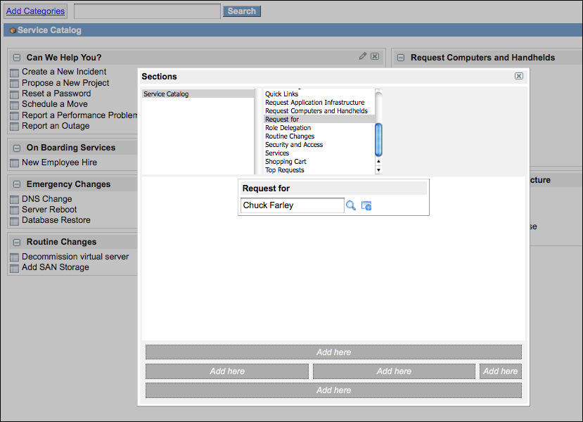 Add a section in the catalog home page