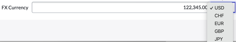 Campo de moeda FX