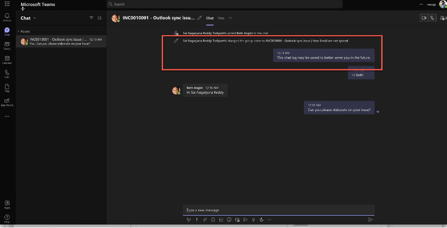 Conversation instantanée