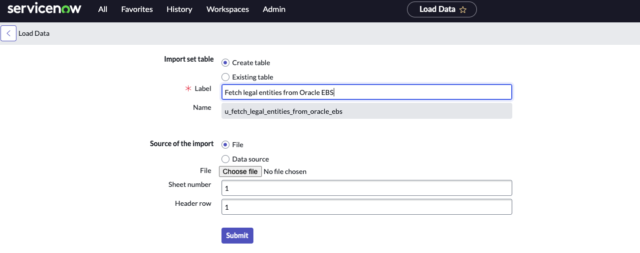 Load data to ERP user mapping table for Oracle EBS