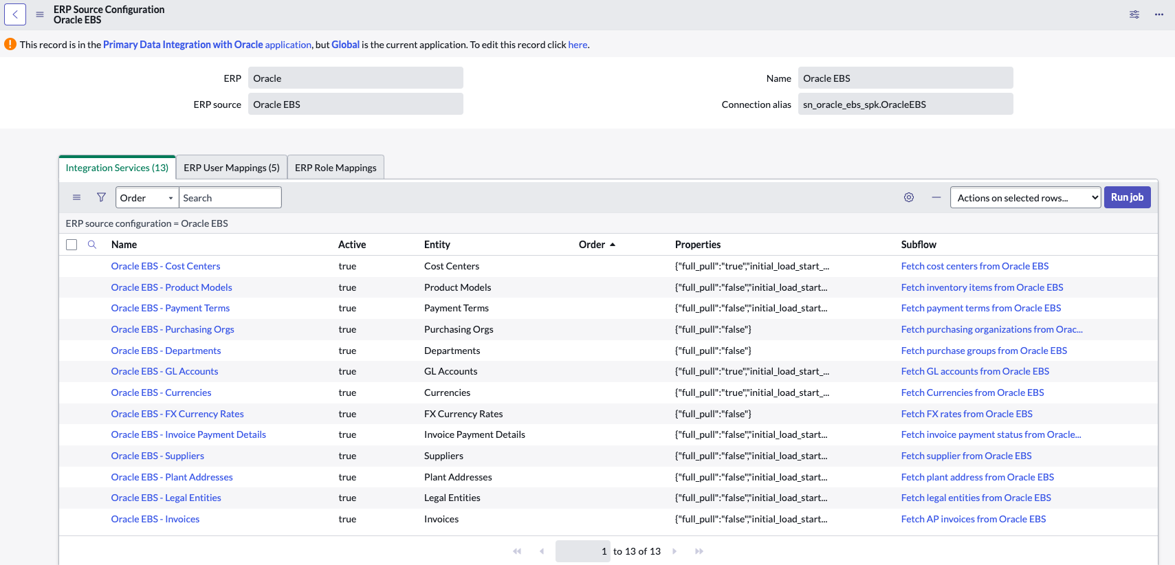 ERP Source Configuration of Oracle EBS