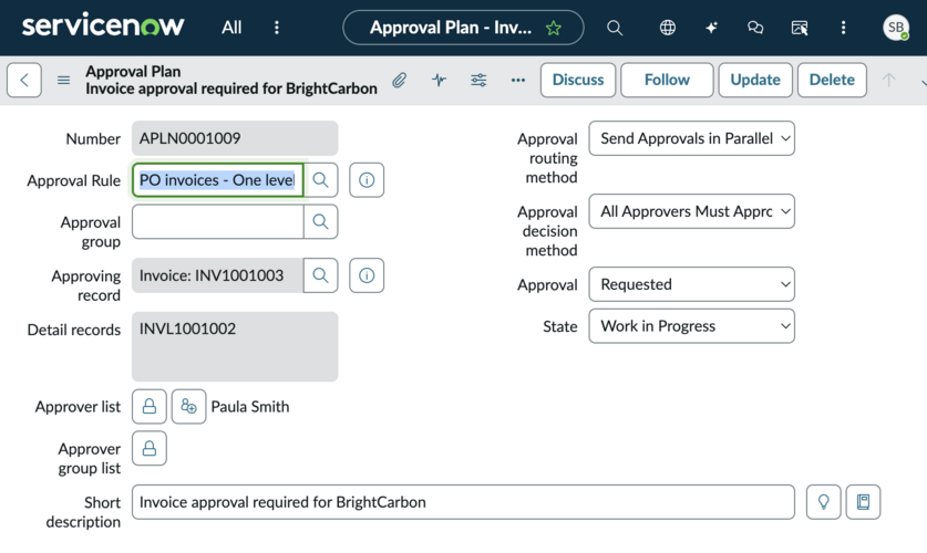 Review approval plan