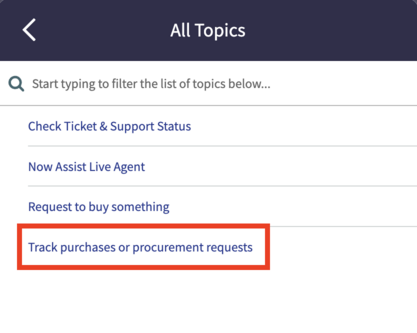 Track purchases and procurement requests.