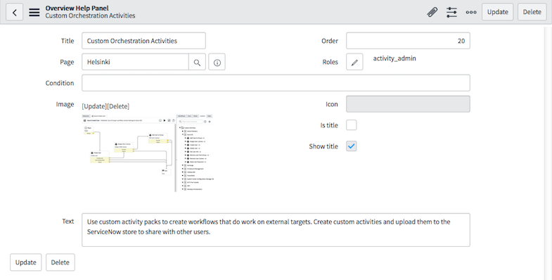 Panneau Éditeur de workflow