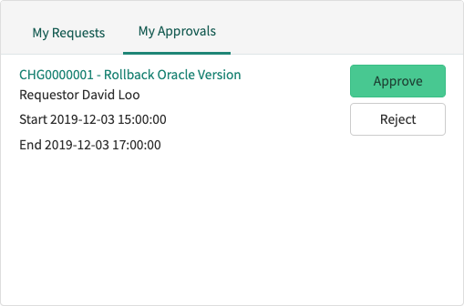 Onglet Mes approbations