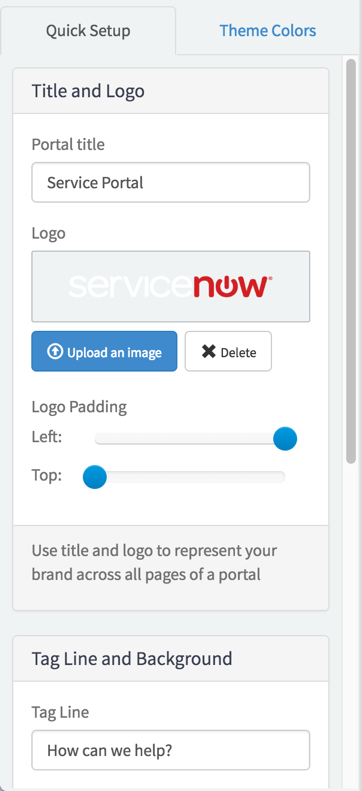 Widget Configuration du portail dans l’éditeur de marques