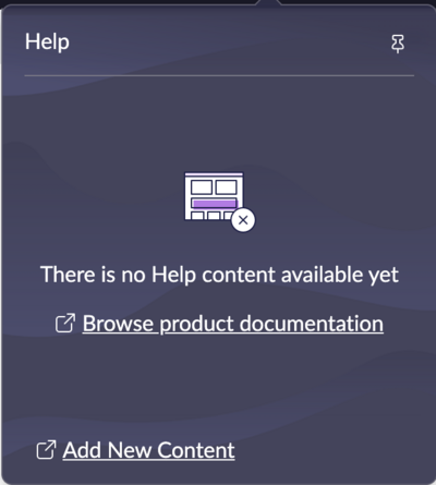 Vue de contenu d’aide n’affichant aucun contenu disponible.