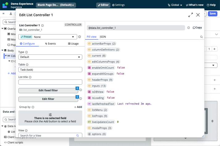 Data resource panel displaying a Look Up Multiple Records