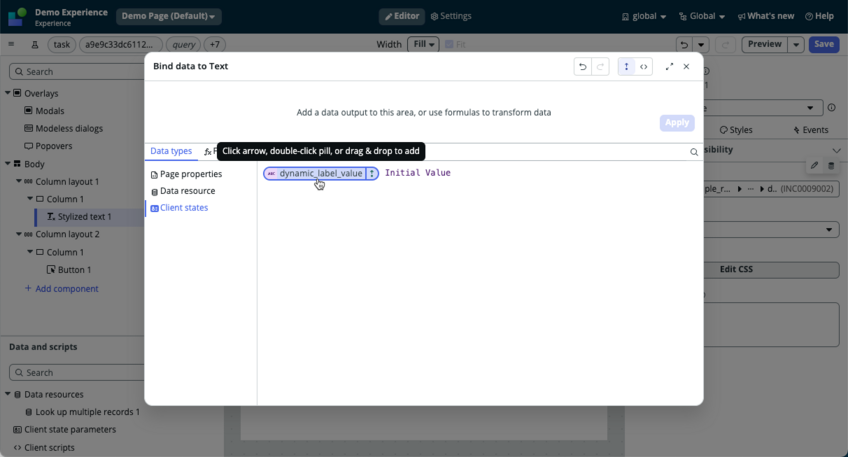 Select a client state from the list.