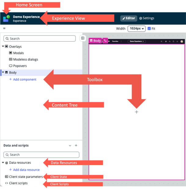 Left vertical panel in UI Builder.