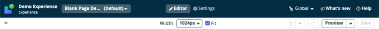 Top bar of UI Builder.