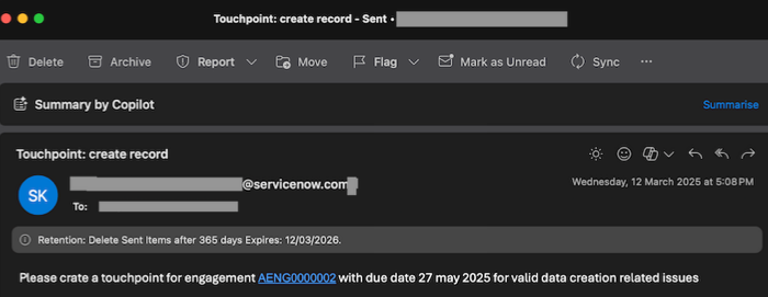 touchpoint and meeting records.