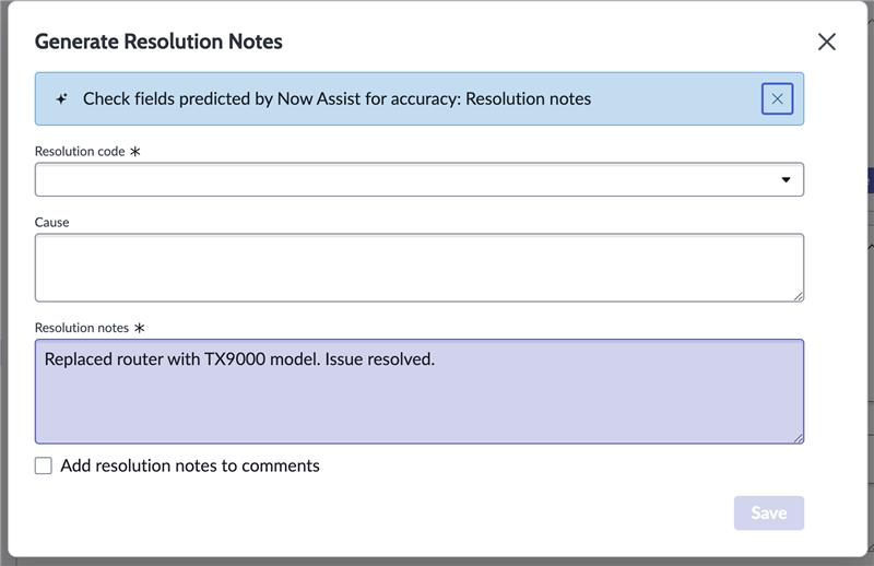 Banner for resolution notes summary.
