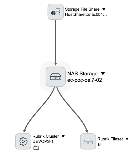 Rubrik ホスト依存関係ビュー