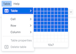 TinyMCE v6.8.2 Table insert grid