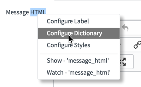 Configure dictionary