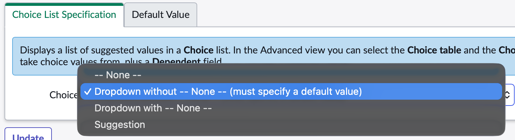 Choice without none