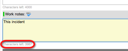 Callout for the location of character counter after the check box has been selected.